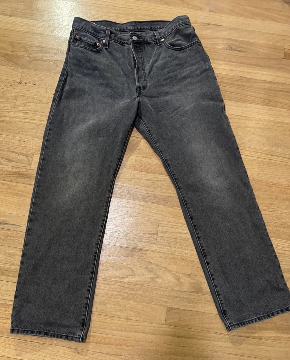 Levi's Premium 501 '90s Jeans Faded Black Wash Big E Tag 34x32 (Actual 35x30)